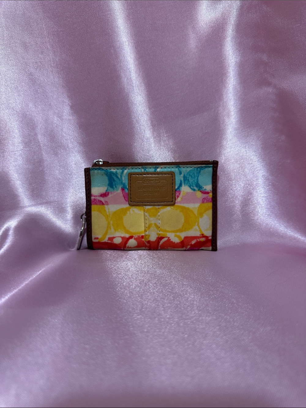 Coach Multicolor Signature Stripe Card Case Wallet